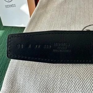 Hermes 32mm Belt and Buckle Sz 90 in Nature/Black Hermes | Accessories | Hermes 32mm Belt And Buckle Sz 9 In  main image 2